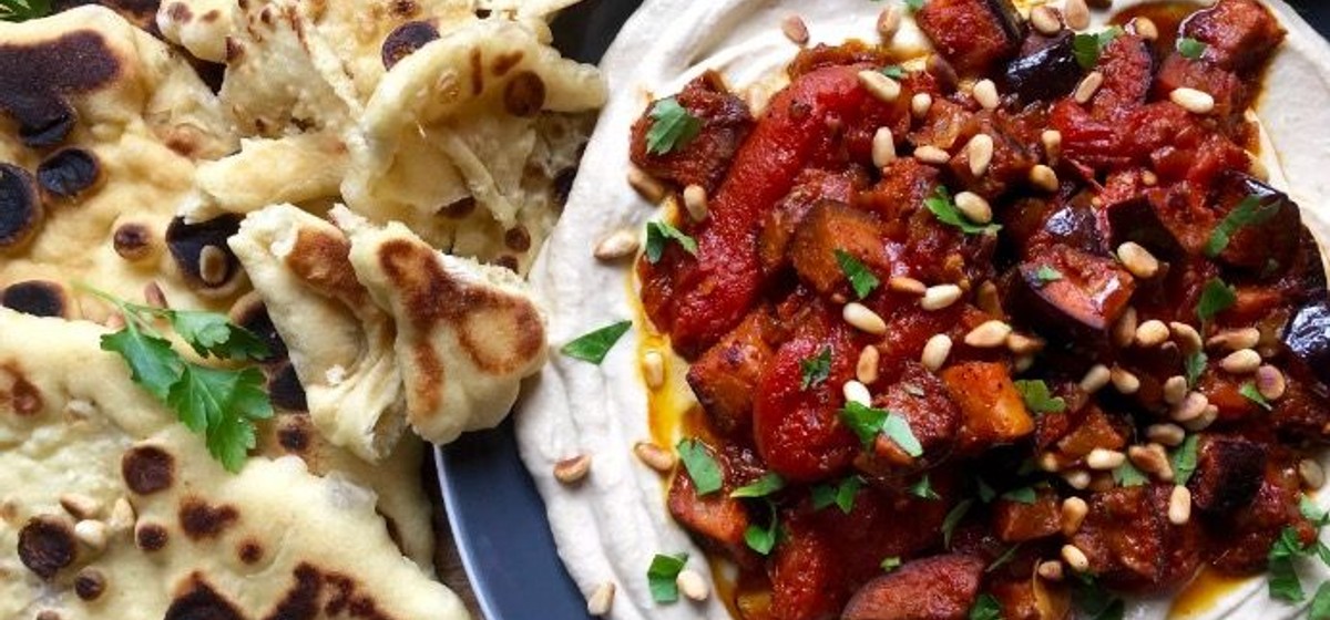 Moroccan Roasted Eggplant with Stewed Tomatoes Recipe | SideChef