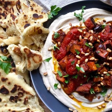 Moroccan Roasted Eggplant with Stewed Tomatoes Recipe | SideChef