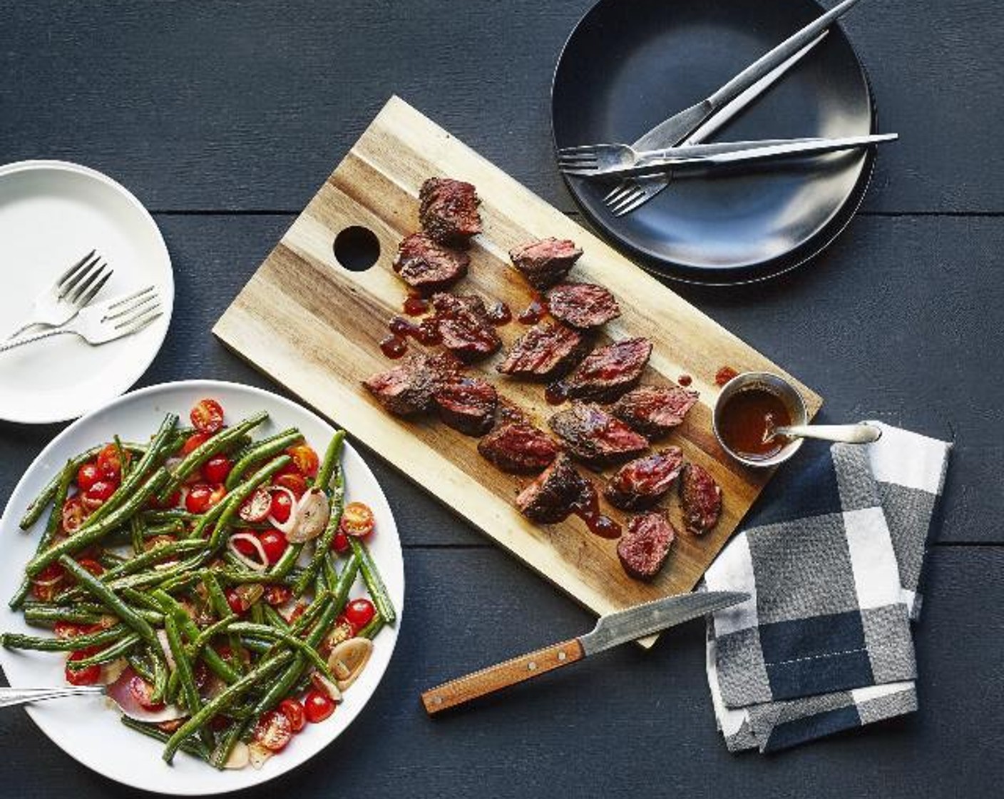 Ancho-Rubbed Hanger Steak with Green Bean Salad