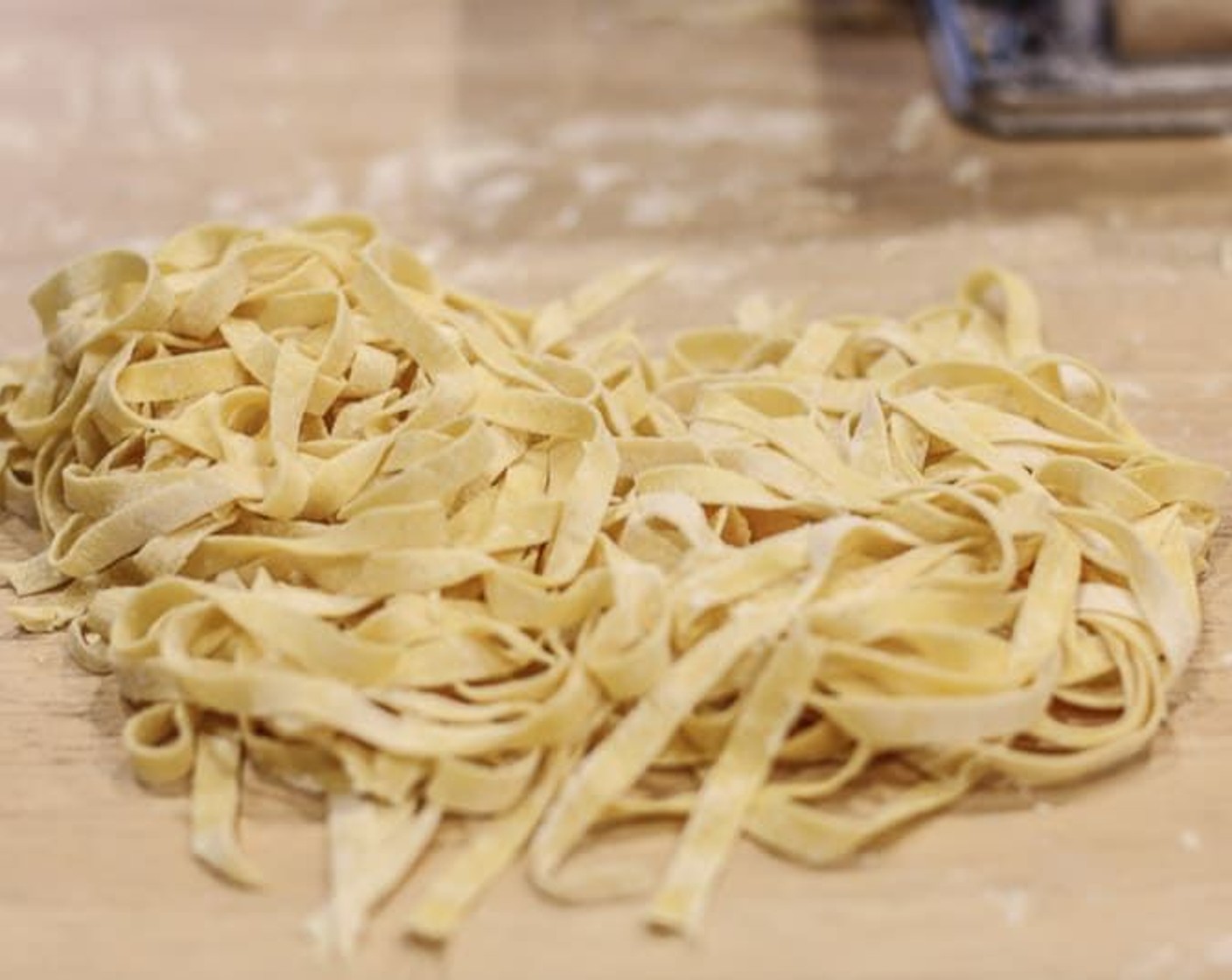 step 7 If cooking right away, boil a pot of salted water and drop the pasta in. Fresh pasta will cook much faster than dry pasta, 2-4 minutes depending on thickness. Serve with your favorite sauce.