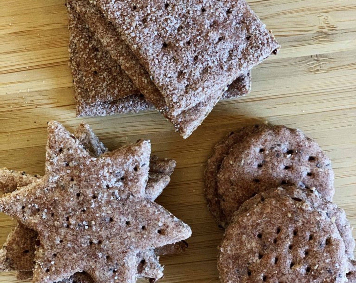 step 5 Then cut off your crackers the shape you like!  Prick the crackers with a fork.