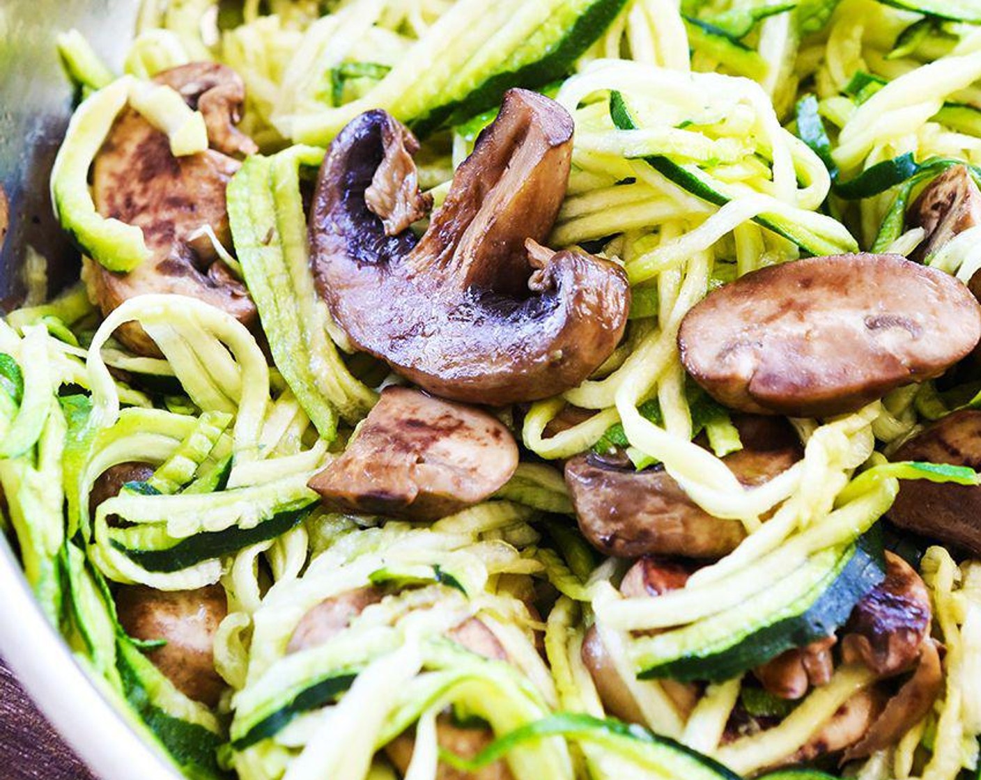 Sauteed Zucchini Noodles and Mushrooms
