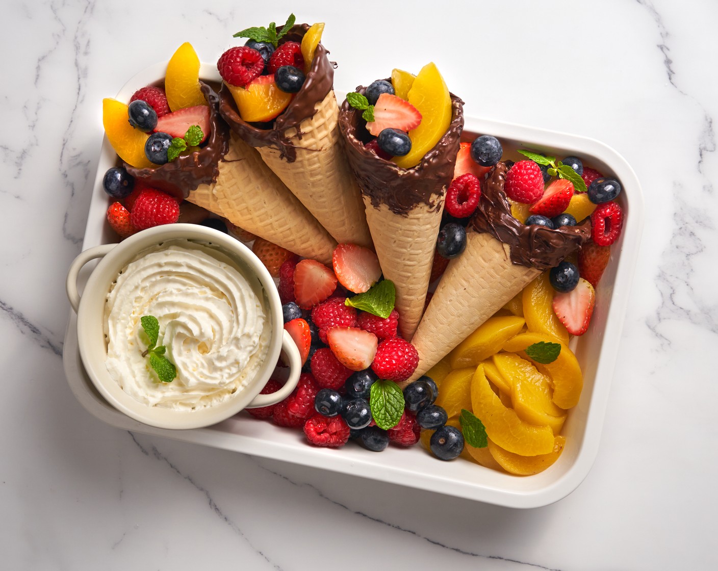 Waffle Cone Fruits Cups