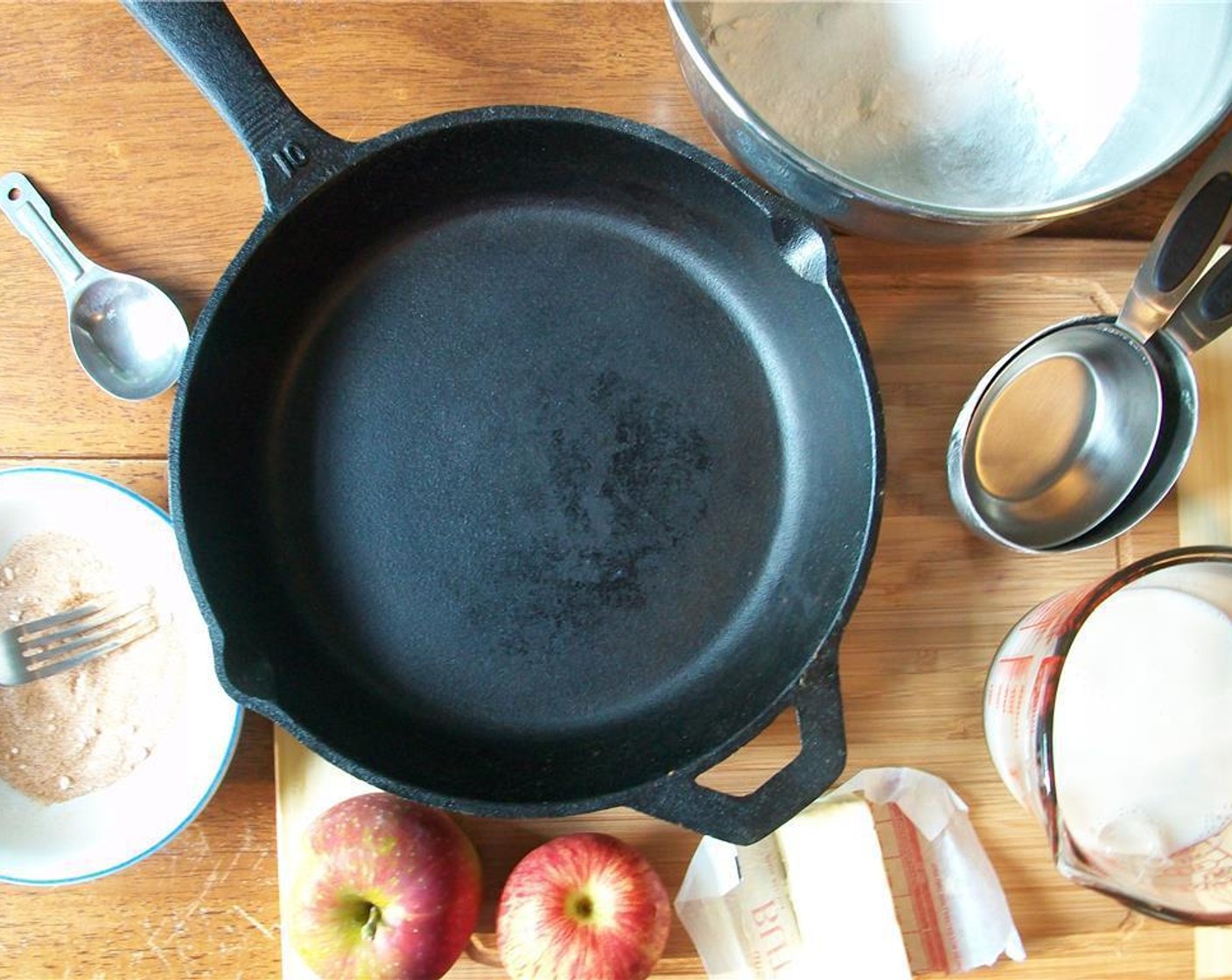 step 2 Preheat the oven to 350 degrees F (180 degrees C). In a large bowl, combine Granulated Sugar (1/2 cup), All-Purpose Flour (2 cups), Baking Powder (1 tsp) and Salt (1 tsp).