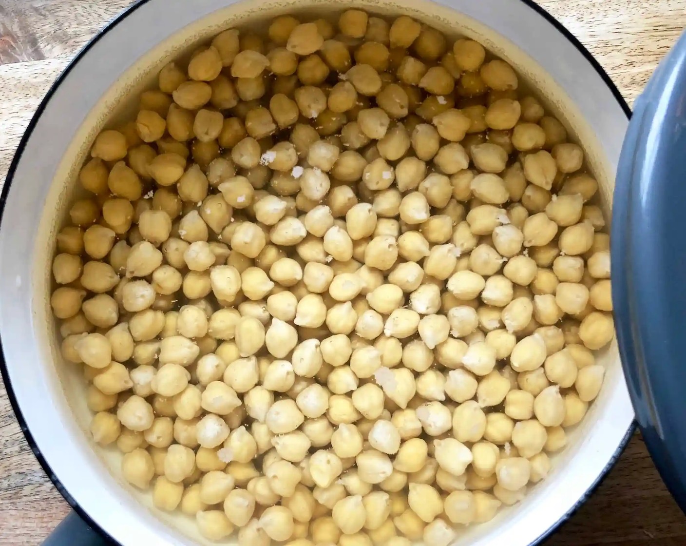 step 1 The night before, put the Dried Chickpeas (1 1/4 cups) in a large bowl and cover them with cold water at least twice their volume. Leave to soak overnight.