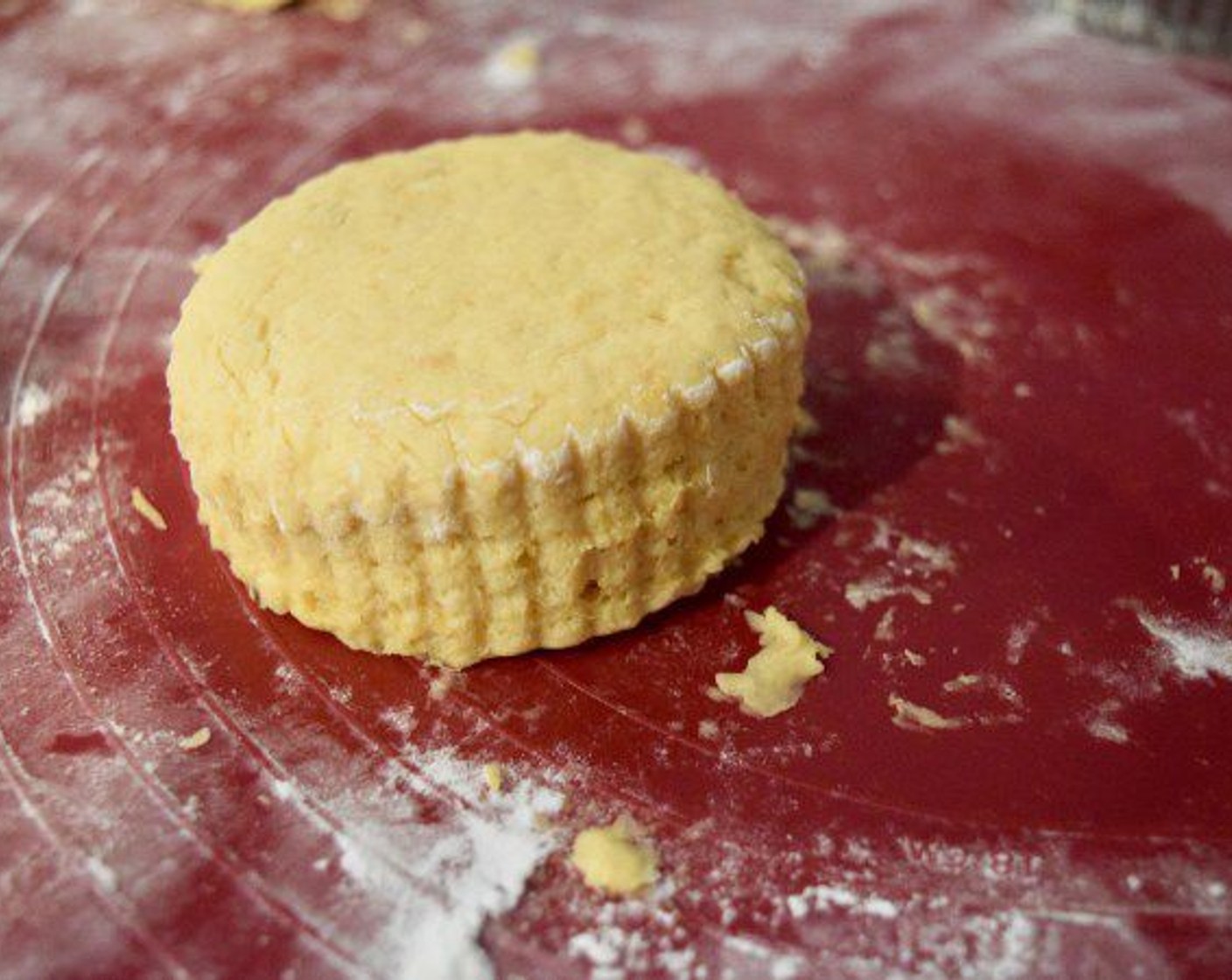 step 10 Place the biscuits in a buttered cake pan and keep the biscuits close to each other. Place the cake pan in the fridge/freezer and let the biscuits chill for 5-10 minutes. Then brush the biscuits with a 1 tablespoon of melted butter.
