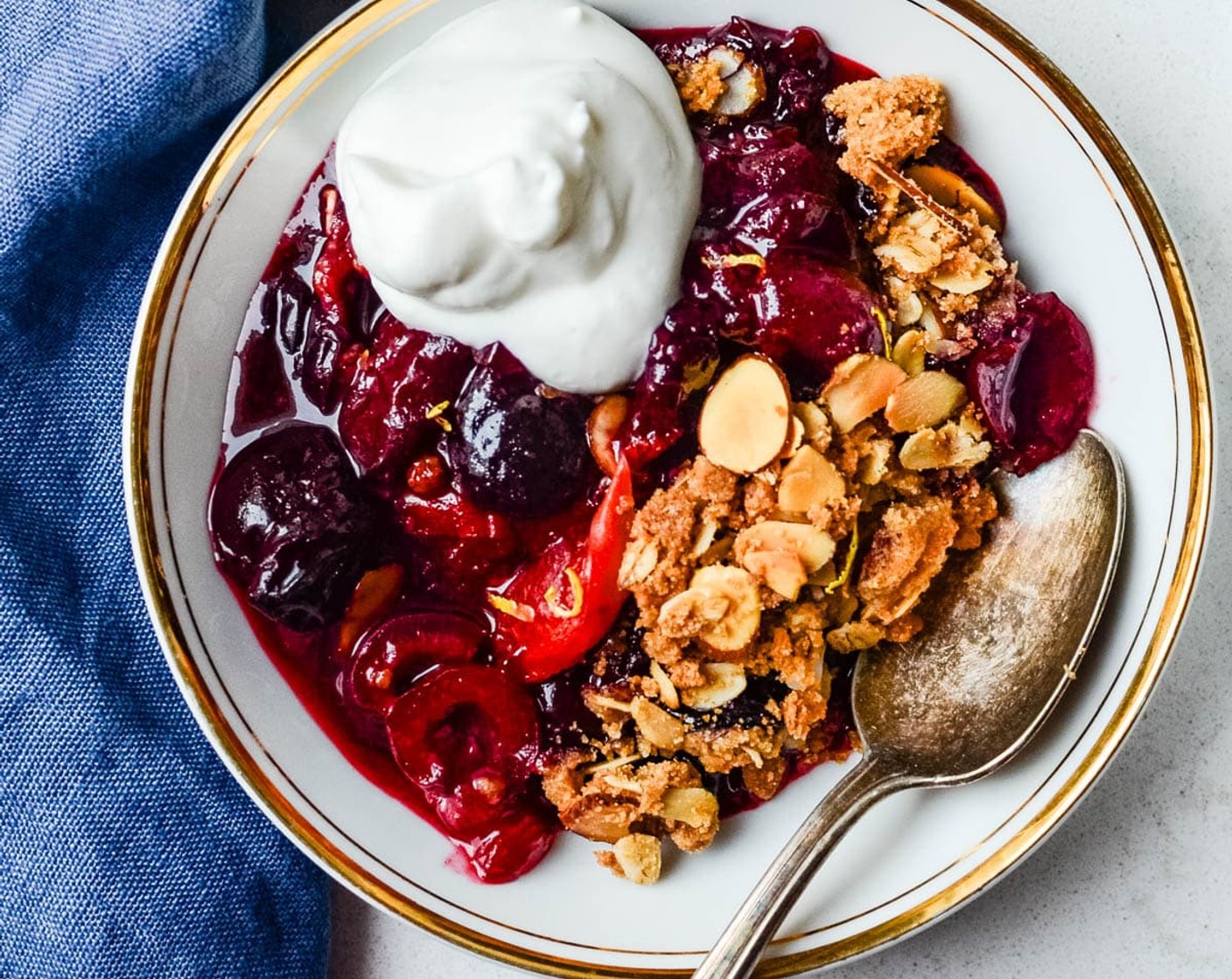 Cherry Apricot Almond Crisp