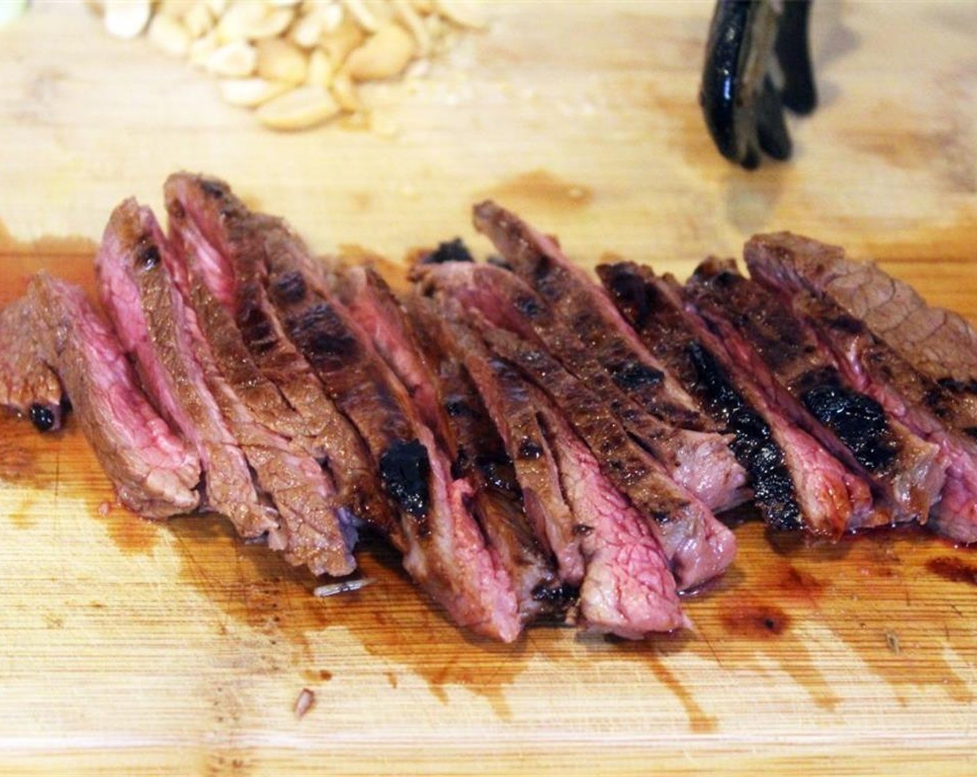 step 10 When the steak has cooled slightly, thinly slice it against the grain.