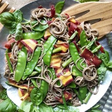 Soba, Snow Pea, and Asparagus Toss Recipe | SideChef