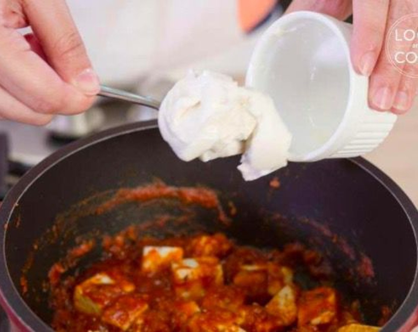 step 7 Before serving, stir in Cream (2 Tbsp).