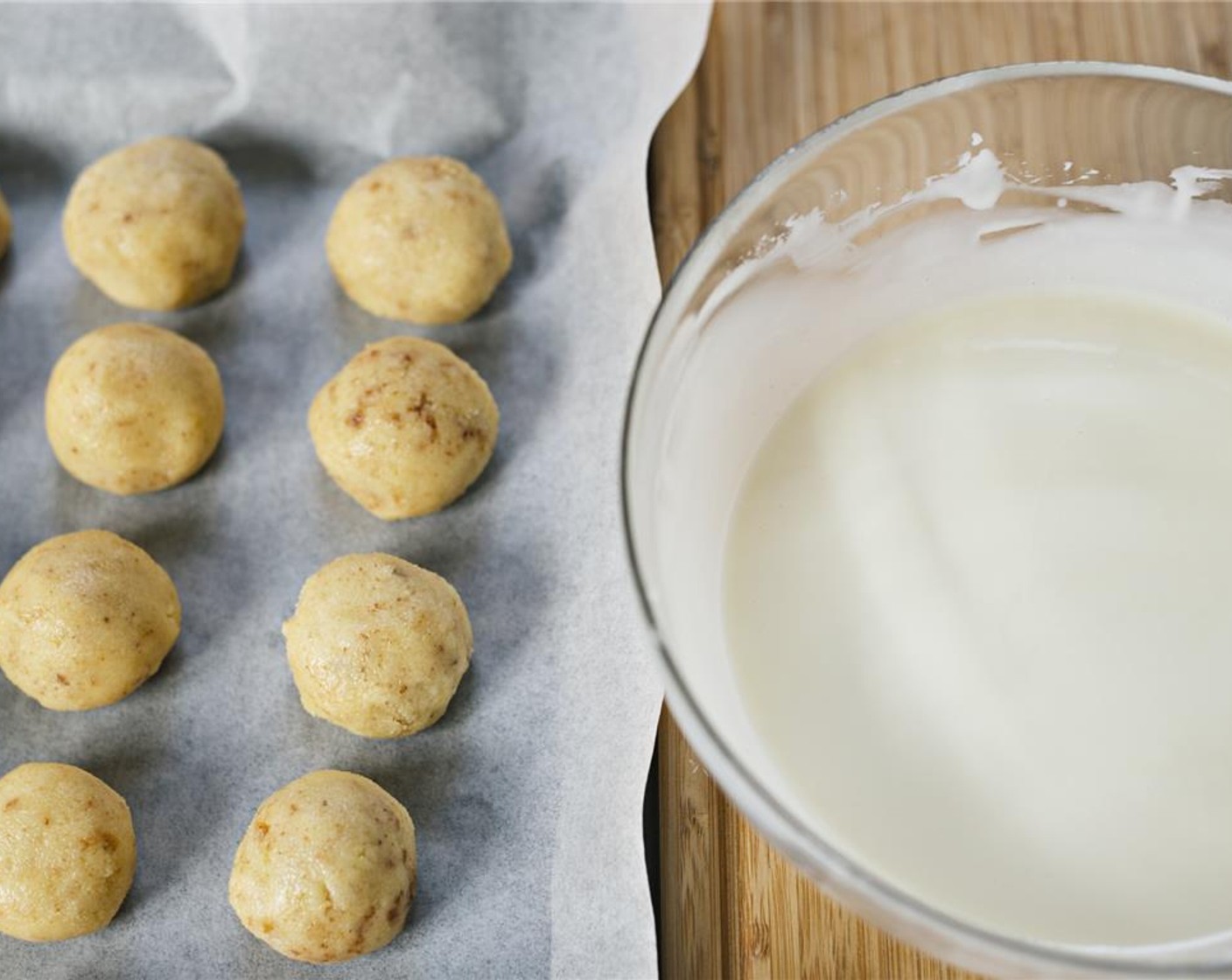 step 7 Chop White Chocolate (3 cups) and melt in a double-boiler over a low heat, until completely smooth. Remove cake balls from the refrigerator.