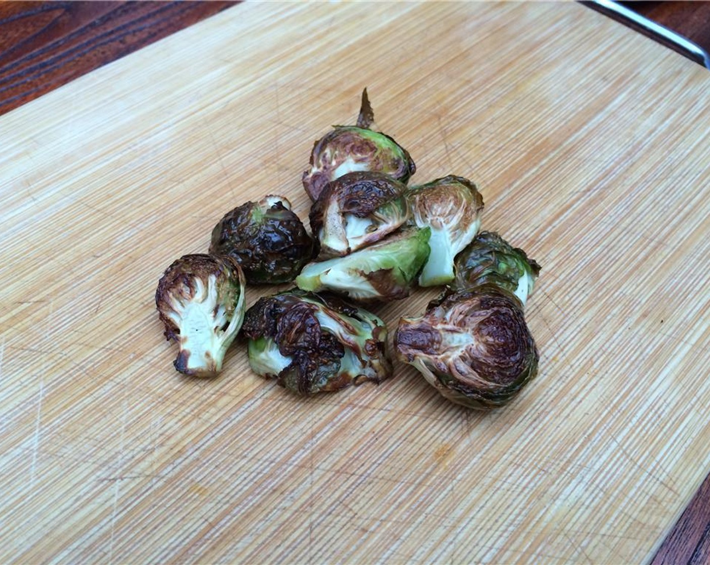 step 5 Toss the Brussels Sprouts with a bit of canola oil and roast them for 10 minutes. When nice and caramelized, remove and set aside to cool.
