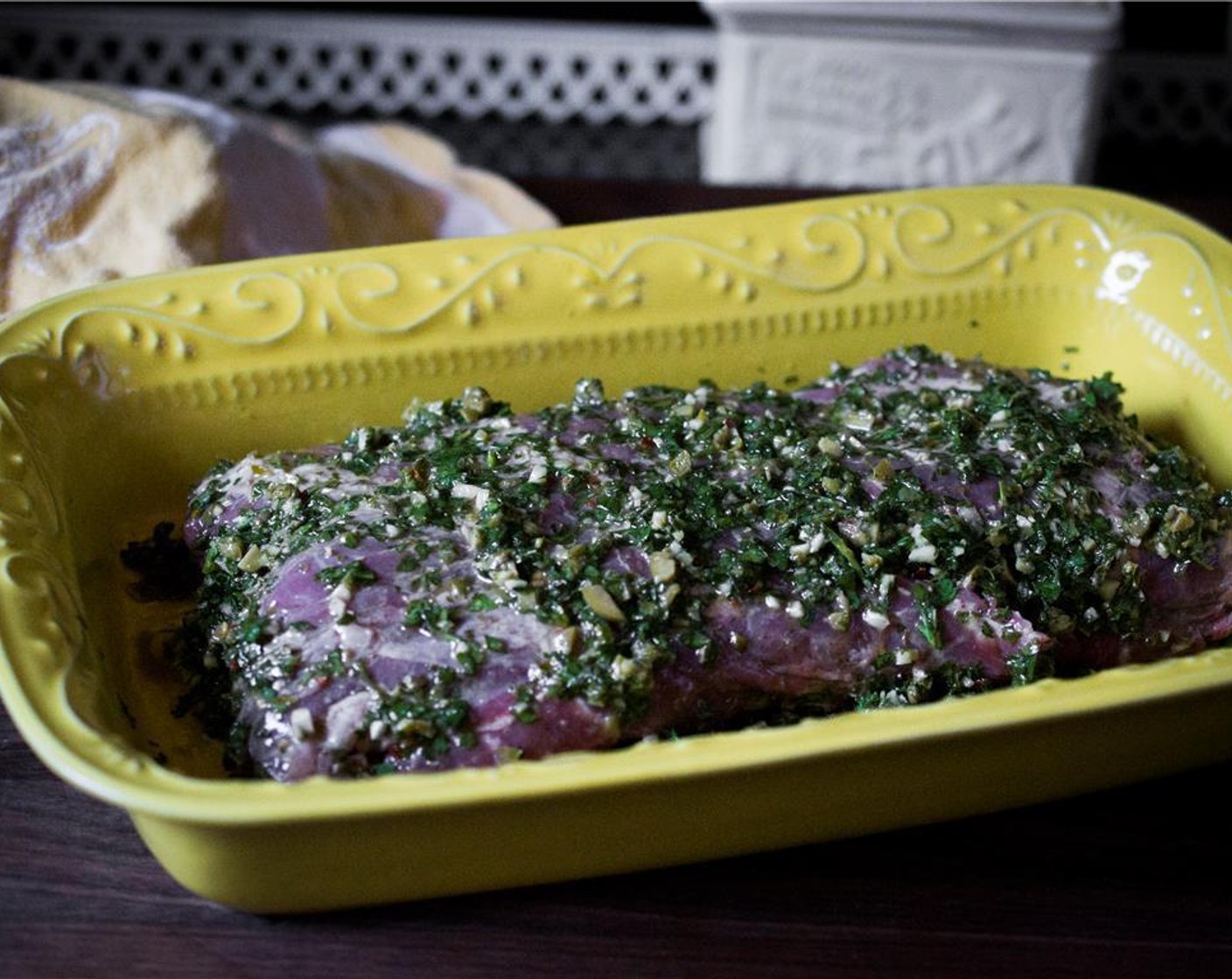 step 5 Place the Flank Steak (2 lb) in a large baking dish. Add half of the marinade and turn to coat. Refrigerate for at least 2 hours.