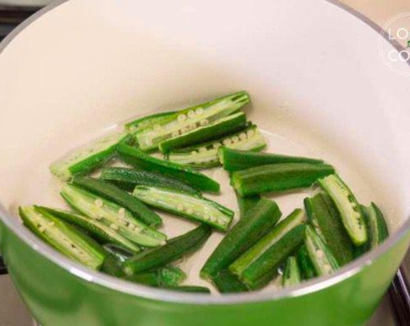 step 3 Saute okra in oil.