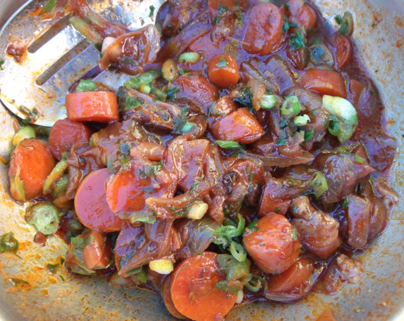 step 8 Mix Scallion (1 Tbsp) and Fresh Cilantro (1 tsp) with the vegetables.