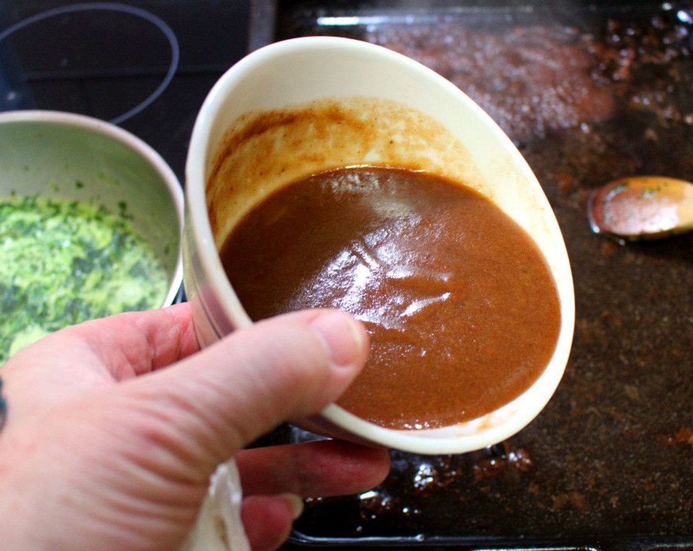 step 7 Add Demi-Glace (1 cup), simmer another minute.