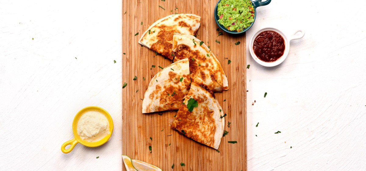 Spicy Chicken & Roasted Vegetable Quesadillas Recipe | SideChef