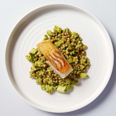 Roast Cod & Green Pesto Fregola Recipe | SideChef