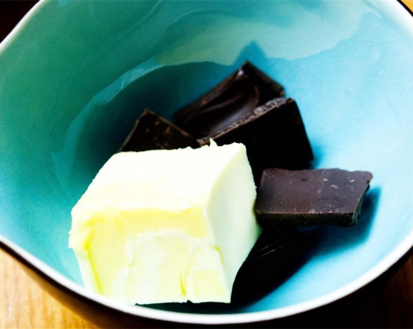 step 1 Place both the Dark Chocolate (3/4 cup) and Butter (1 cup) in a microwave-safe bowl.