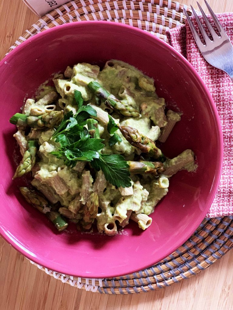 Light Pasta with Asparagus and Pistachio Pesto Recipe SideChef