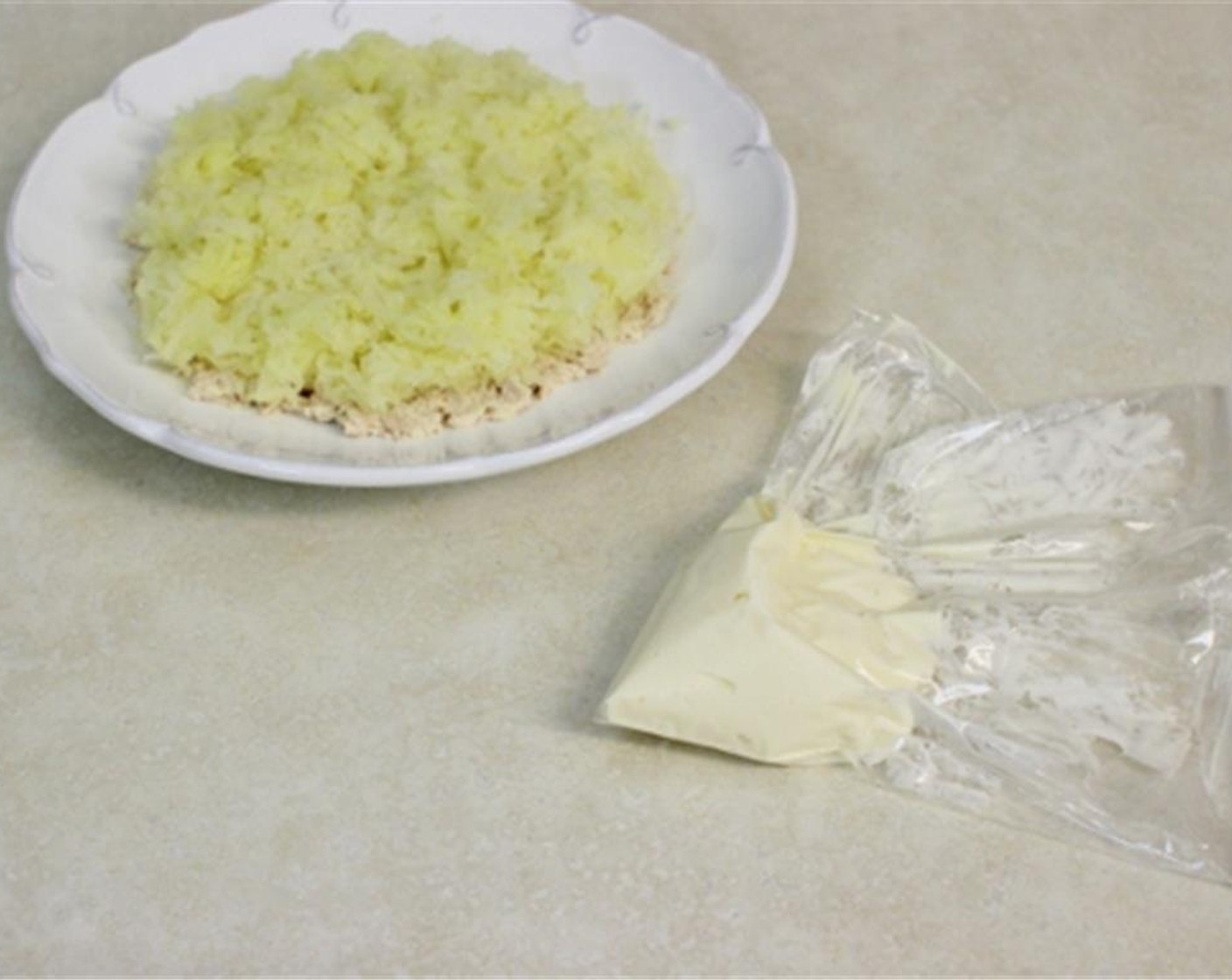 step 9 Place the Mayonnaise (1 1/2 cups) in a ziptop bag and snip off a tiny hole in one of the corners.