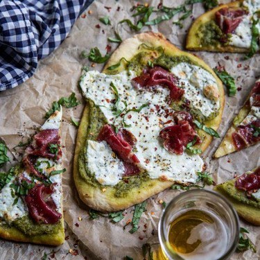 Mozzarella and Soppressata Flatbread with Avocado Pesto Recipe | SideChef