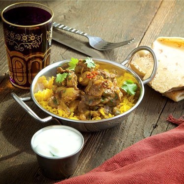Lamb Curry and Turmeric Rice with Cucumber Raita Recipe | SideChef