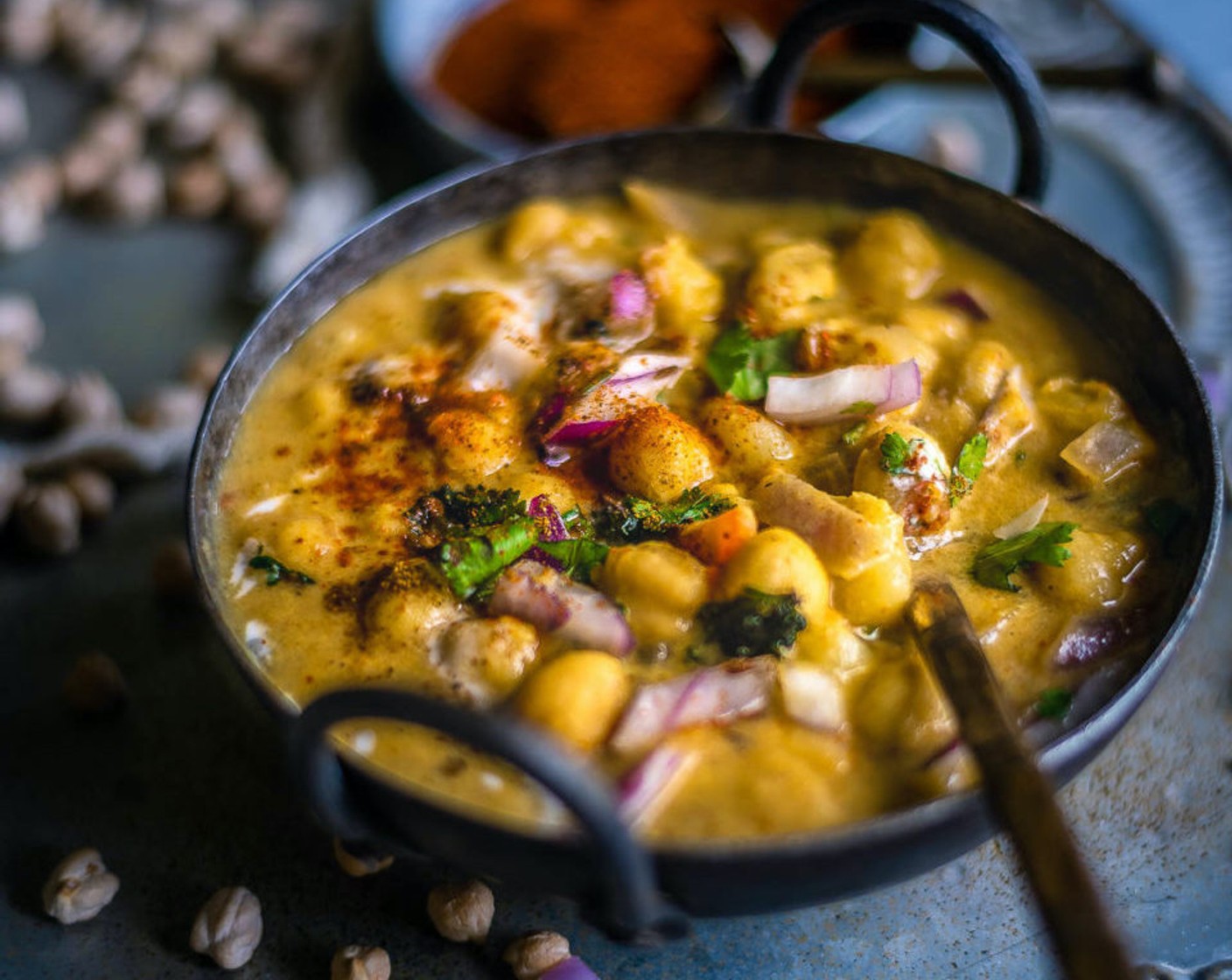 step 9 Instant Pot Vegan Potato recipe with chickpeas is now ready! Serve it warm with some steamed rice or any Indian flatbread like roti, naan, or chapati.