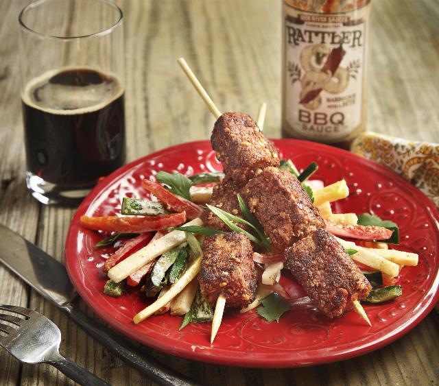BBQ Sushi Tuna Satays with Mango-image