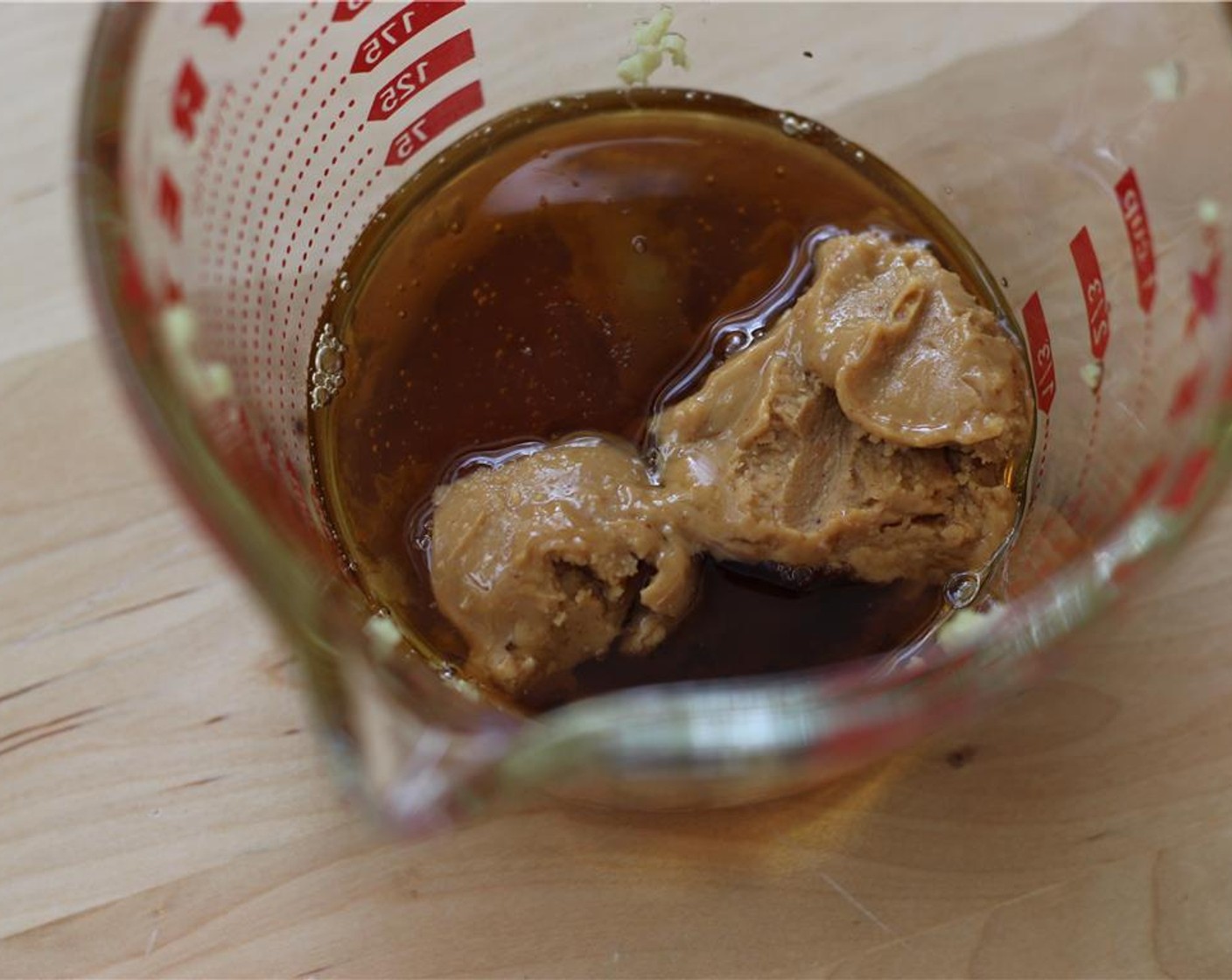 step 4 Add in Creamy Peanut Butter (2 Tbsp) and Chili Garlic Sauce (1/2 Tbsp).