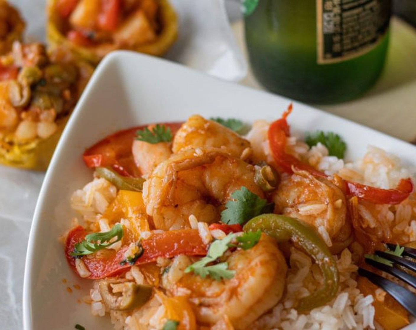 Beer Stewed Shrimp and Plantain Cups