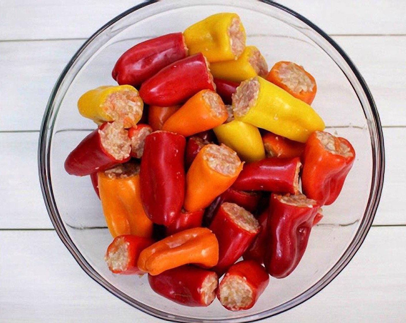 step 7 Fill the peppers with the meat mixture.