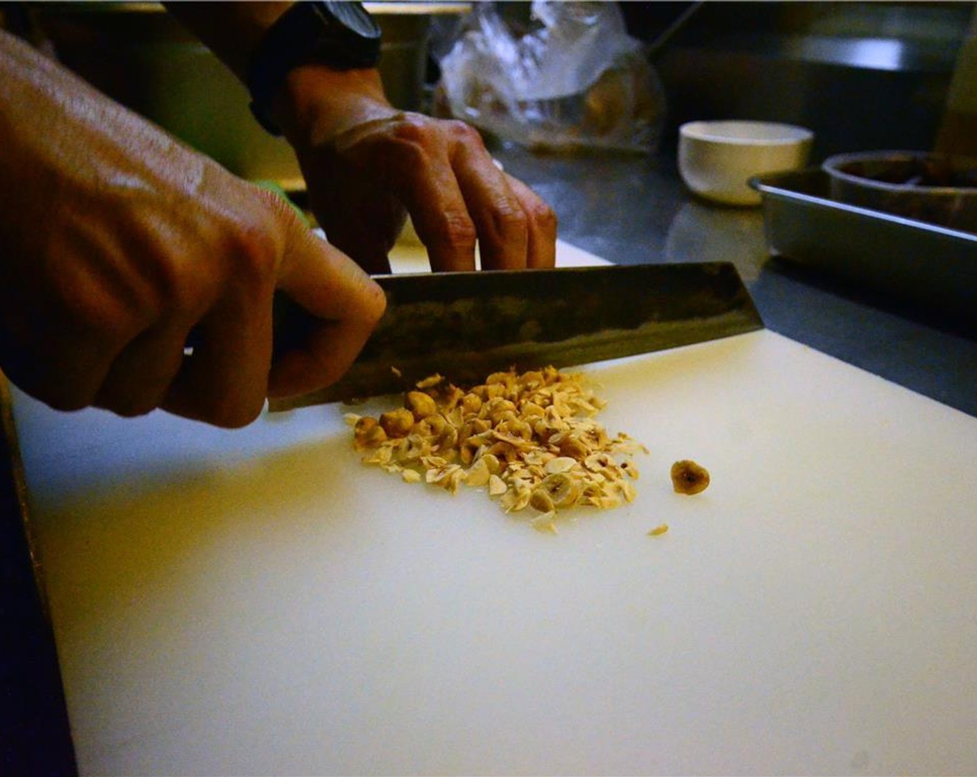 step 10 While waiting, prepare the Hazelnuts (1/2 cup) by chopping them.