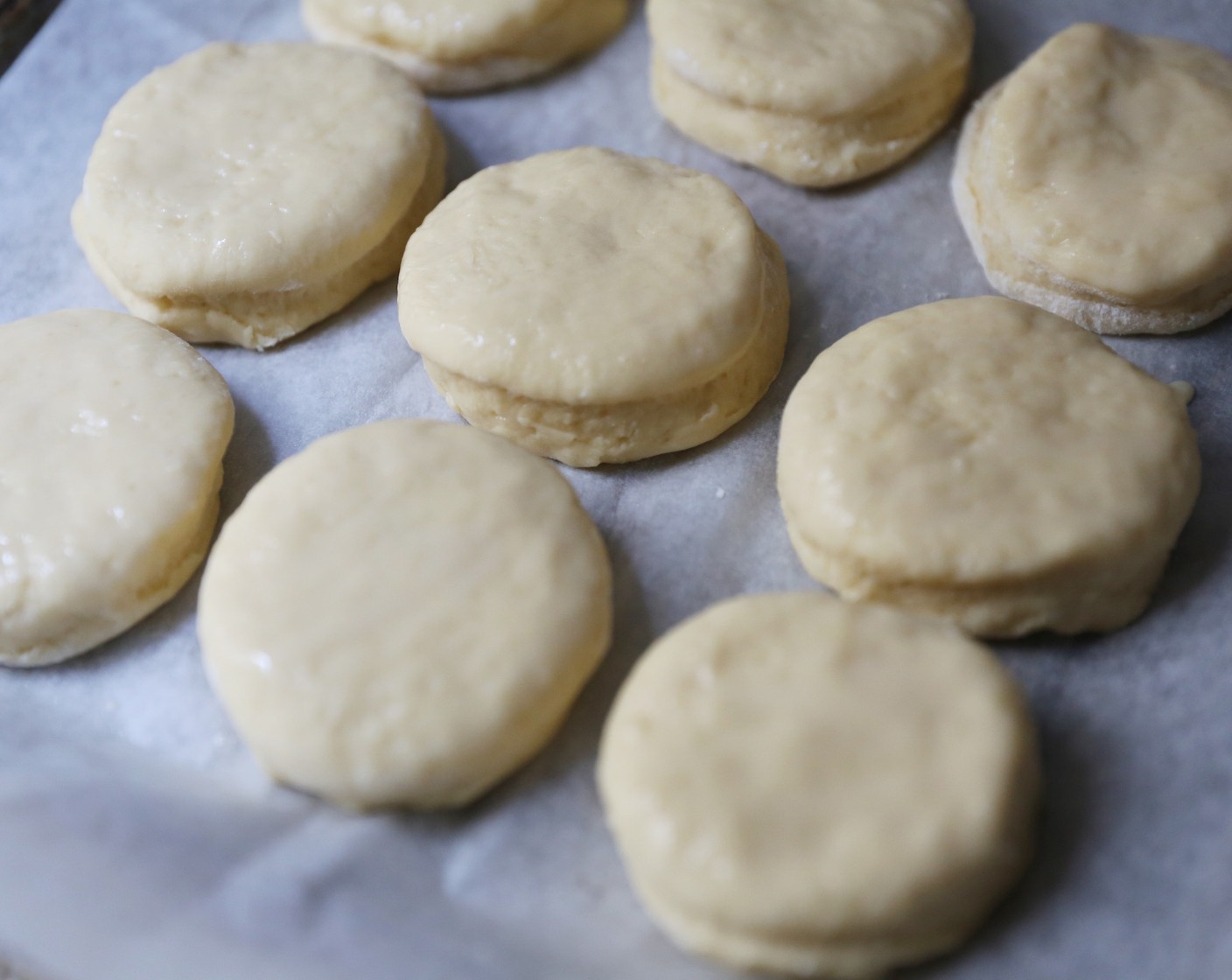 step 8 Place scones closely together on a lined baking tray and gently brush with the reserved egg mixture. Bake for 10-12 minutes until golden brown.