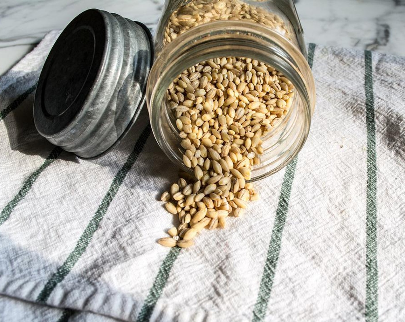 step 6 Meanwhile, add dry Pearl Barley (1/2 cup) to small sauce pan along with Water (1 cup), bring to a boil, then reduce to low and simmer for 15-20 minutes or until chewy tender, stirring occasionally. Once cooked, remove from heat and set aside to cool.