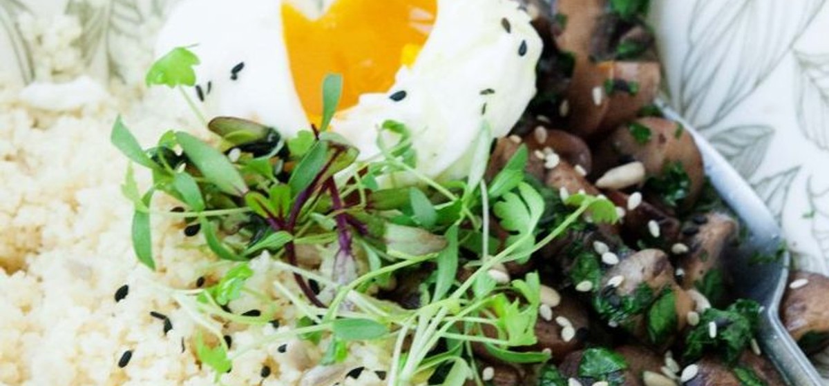 Couscous Porridge with Mushroom and Poached Egg Recipe SideChef