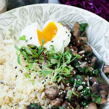 Couscous Porridge with Mushroom and Poached Egg Recipe | SideChef