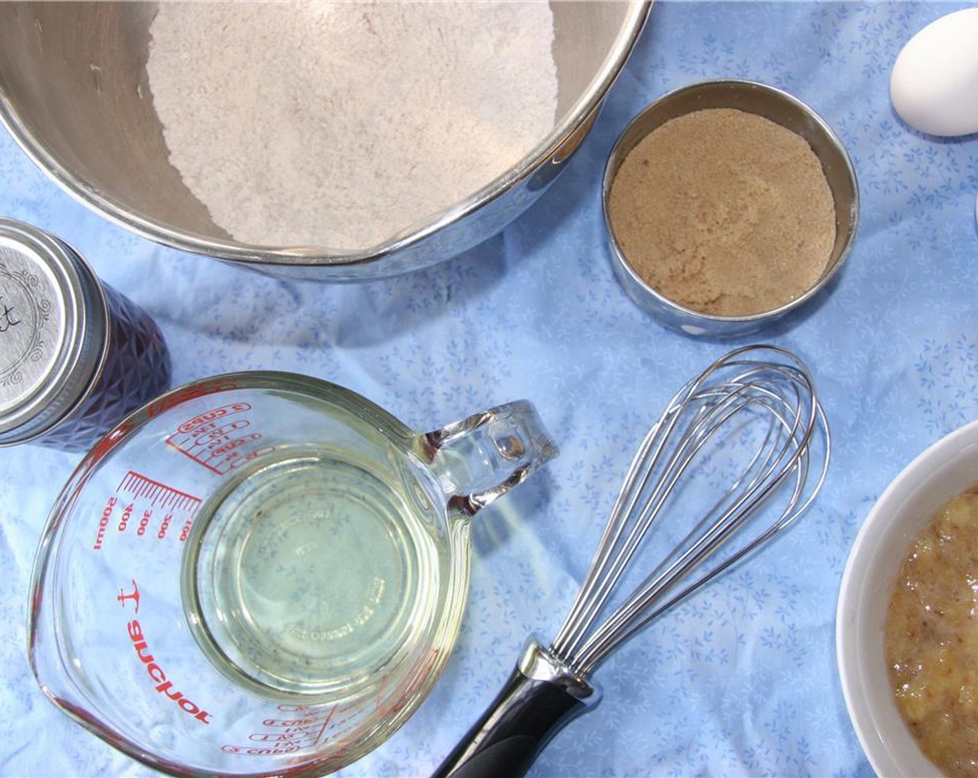 step 2 Whisk All-Purpose Flour (1 1/4 cups), Baking Powder (1/2 Tbsp), Salt (1/2 tsp) and Ground Cinnamon (1/2 Tbsp) together.
