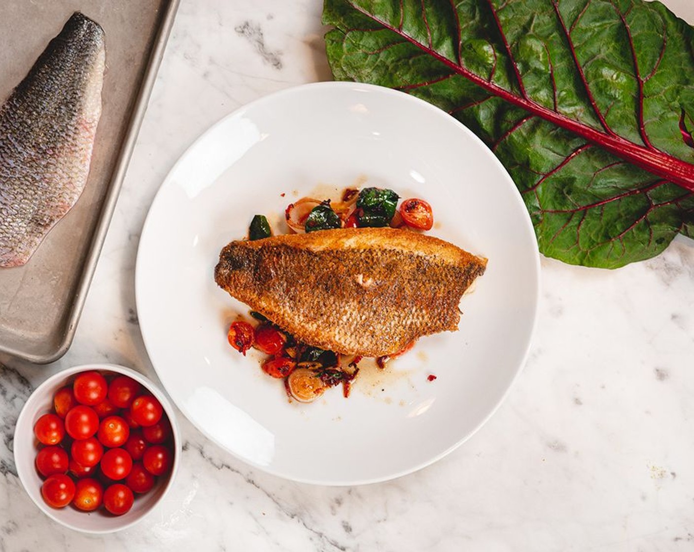 Fish Fillet with Swiss Chard & Garlic