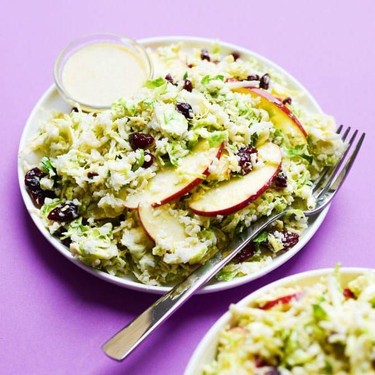 Shaved Brussels Sprout Salad with Creamy Honey Mustard Dressing Recipe | SideChef