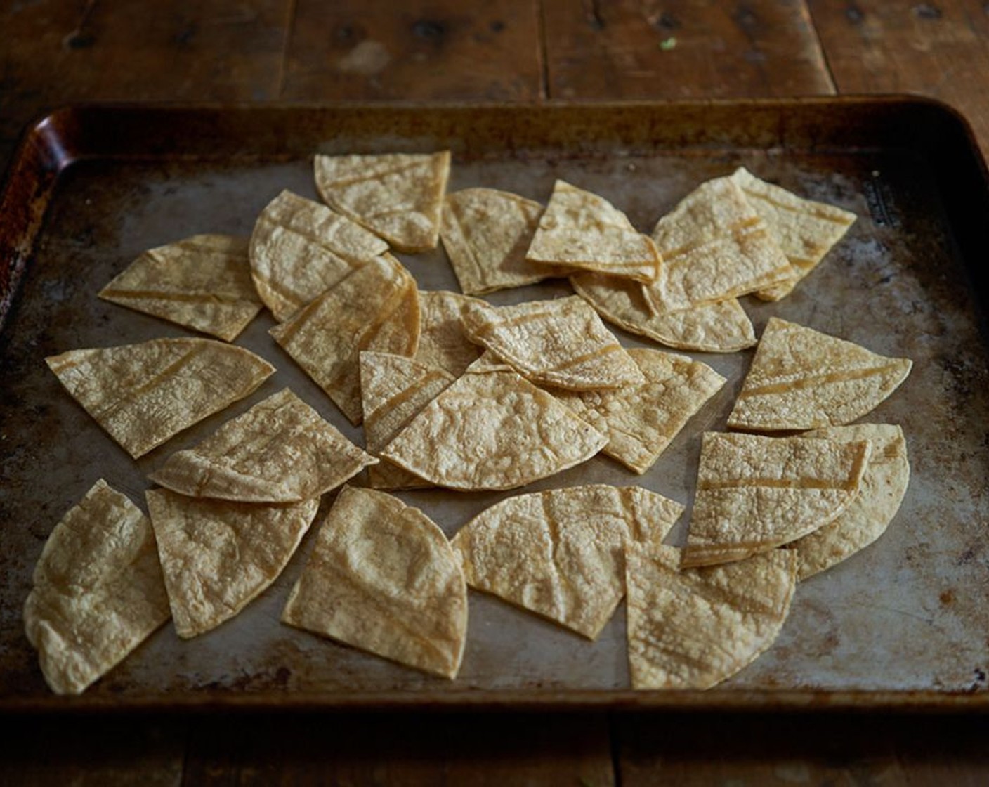 step 3 Slice tortillas into quarters.