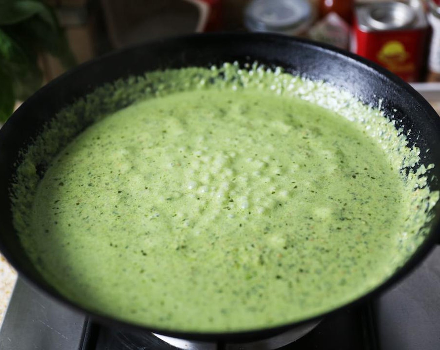 step 6 Pour the milk mixture into the pan and continue cooking until it thickens, about 10 minutes.