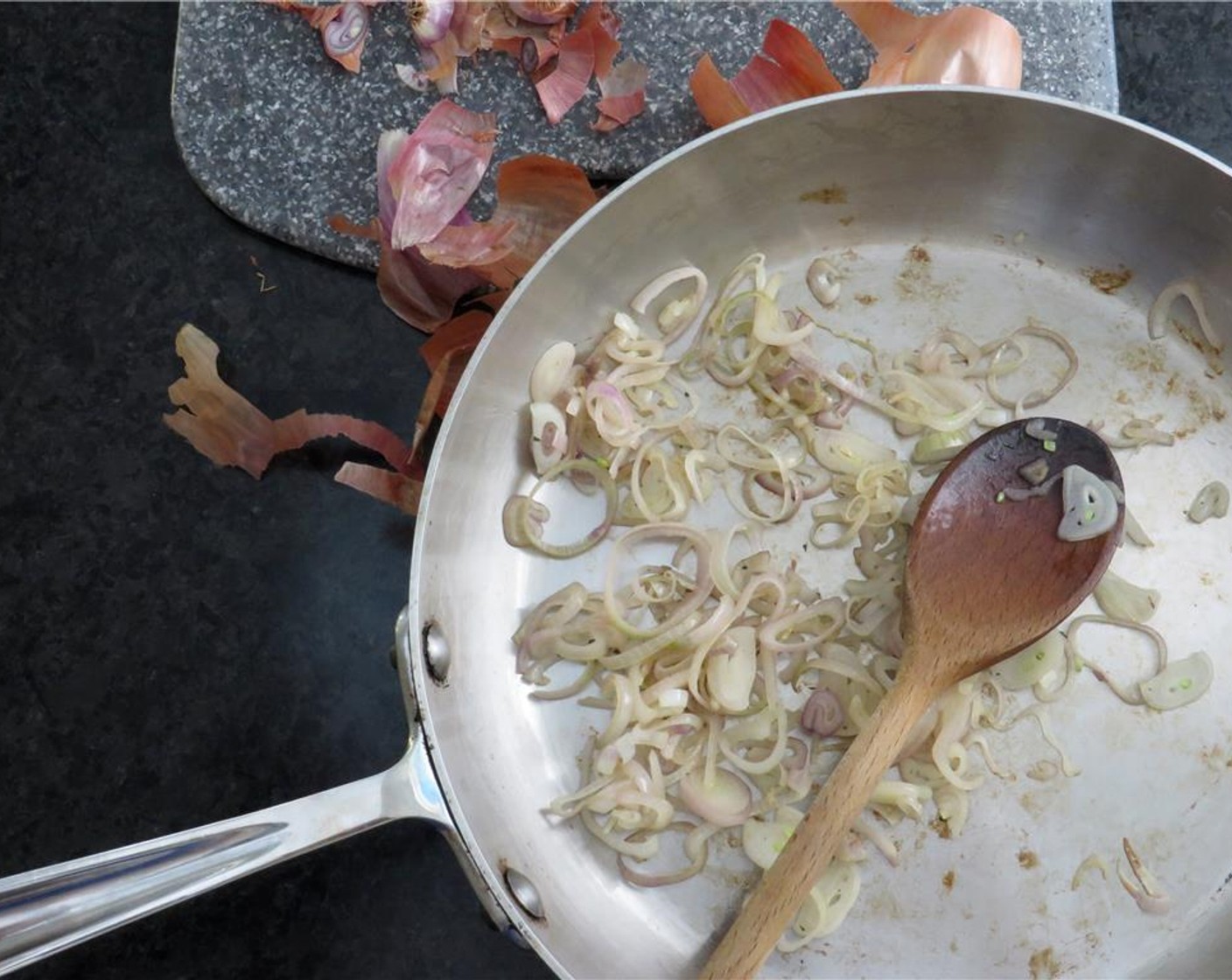 step 2 In a medium skillet, heat Olive Oil (1 Tbsp) over medium-low heat. Add shallots, and cook 3-5 minutes, until softened, and slightly translucent. Do not brown. Transfer shallots to a small bowl.