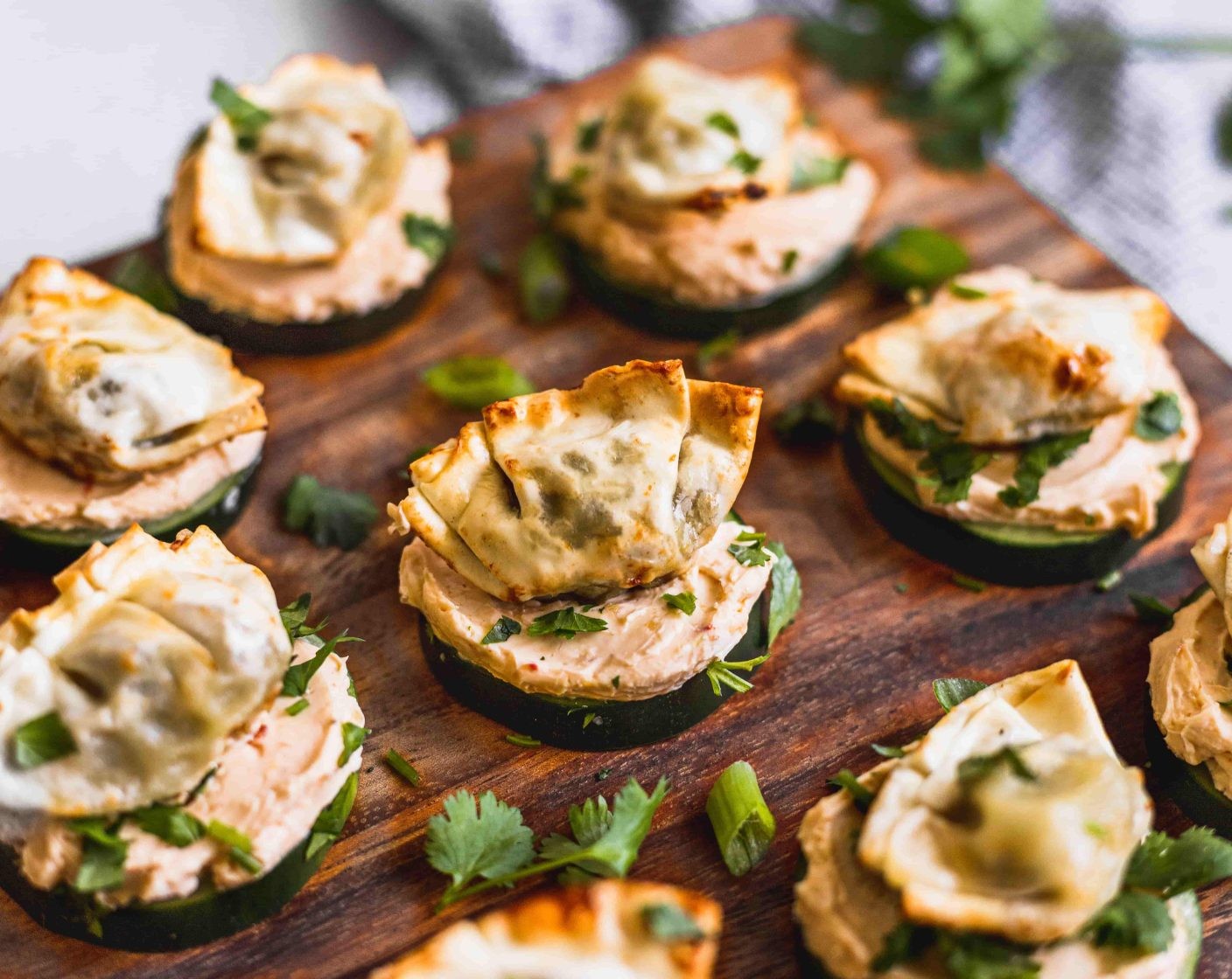 Cucumber Wonton Bites