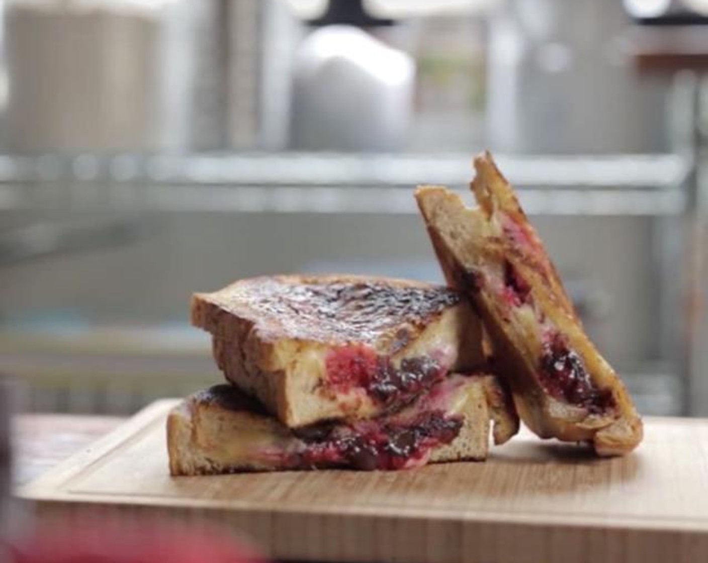 Raspberry & Dark Chocolate Grilled Cheese