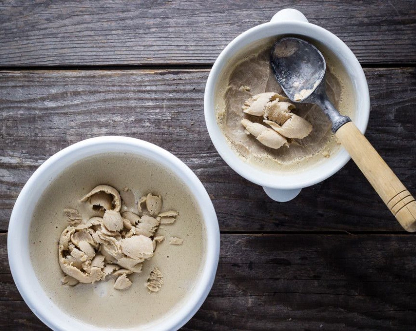 step 8 Remove custards from refrigerator and freezer and scrape frozen custard into large bowl of custard, stir occasionally until frozen custard has fully dissolved.