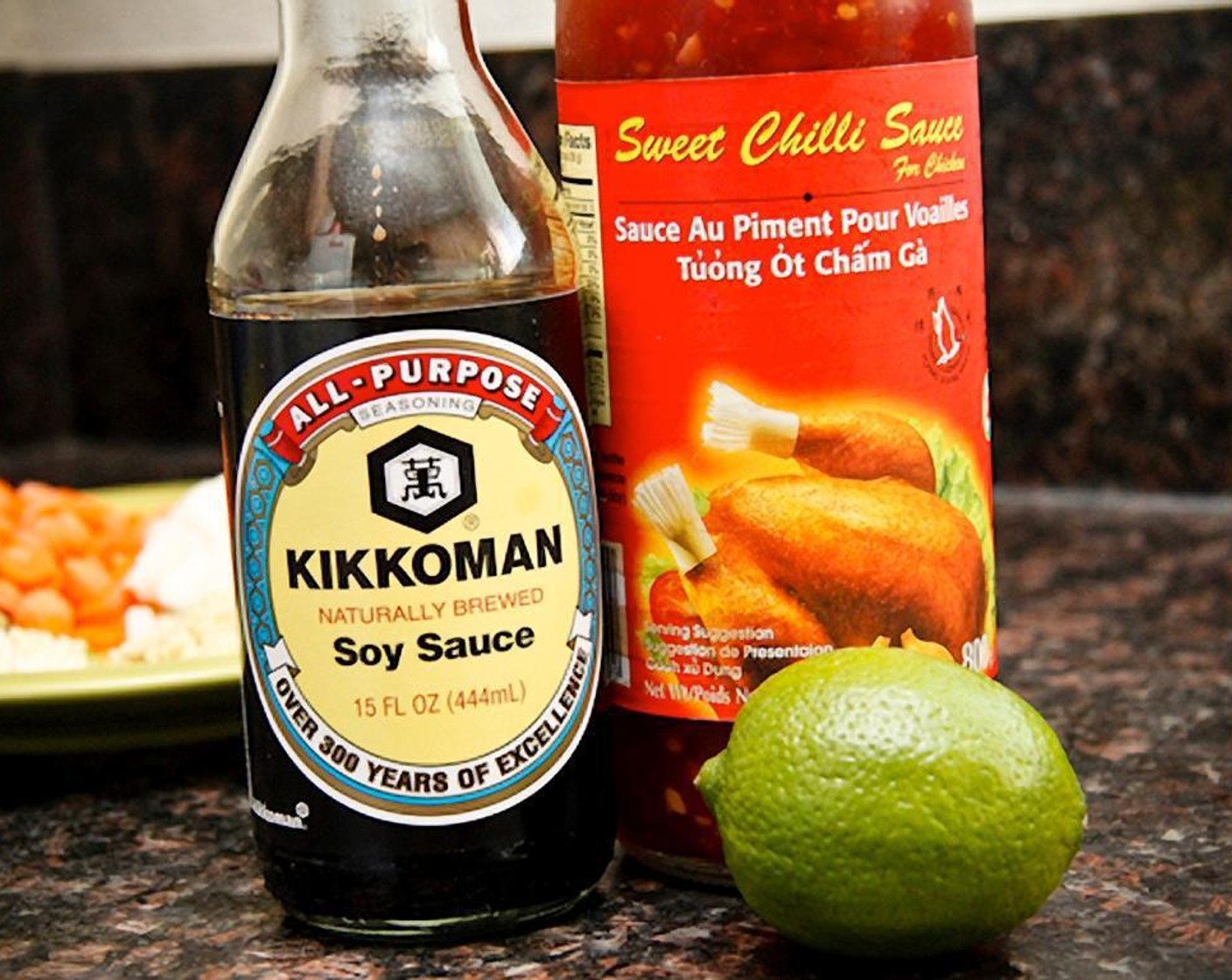 step 1 In a small bowl, mix the Soy Sauce (2 Tbsp), Sweet Chili Sauce (3 Tbsp), juice of the Lime (1) and salt and pepper.