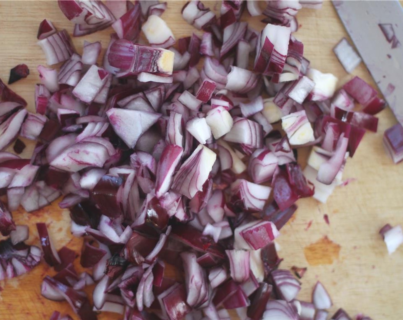 step 1 Mince the Red Onion (1), Fresh Ginger (3 Tbsp), and Garlic (4 cloves).