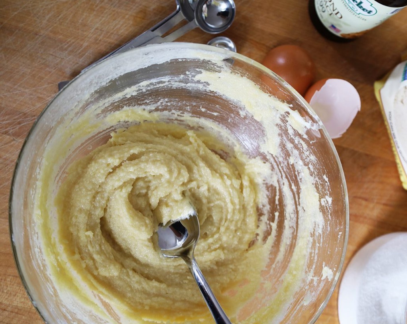 step 6 In a small bowl, whisk together the All-Purpose Flour (1 cup), Baking Powder (1 tsp), and Kosher Salt (3/4 tsp). With the mixer on low, gradually add the dry ingredients to the wet ingredients and mix until just combined.