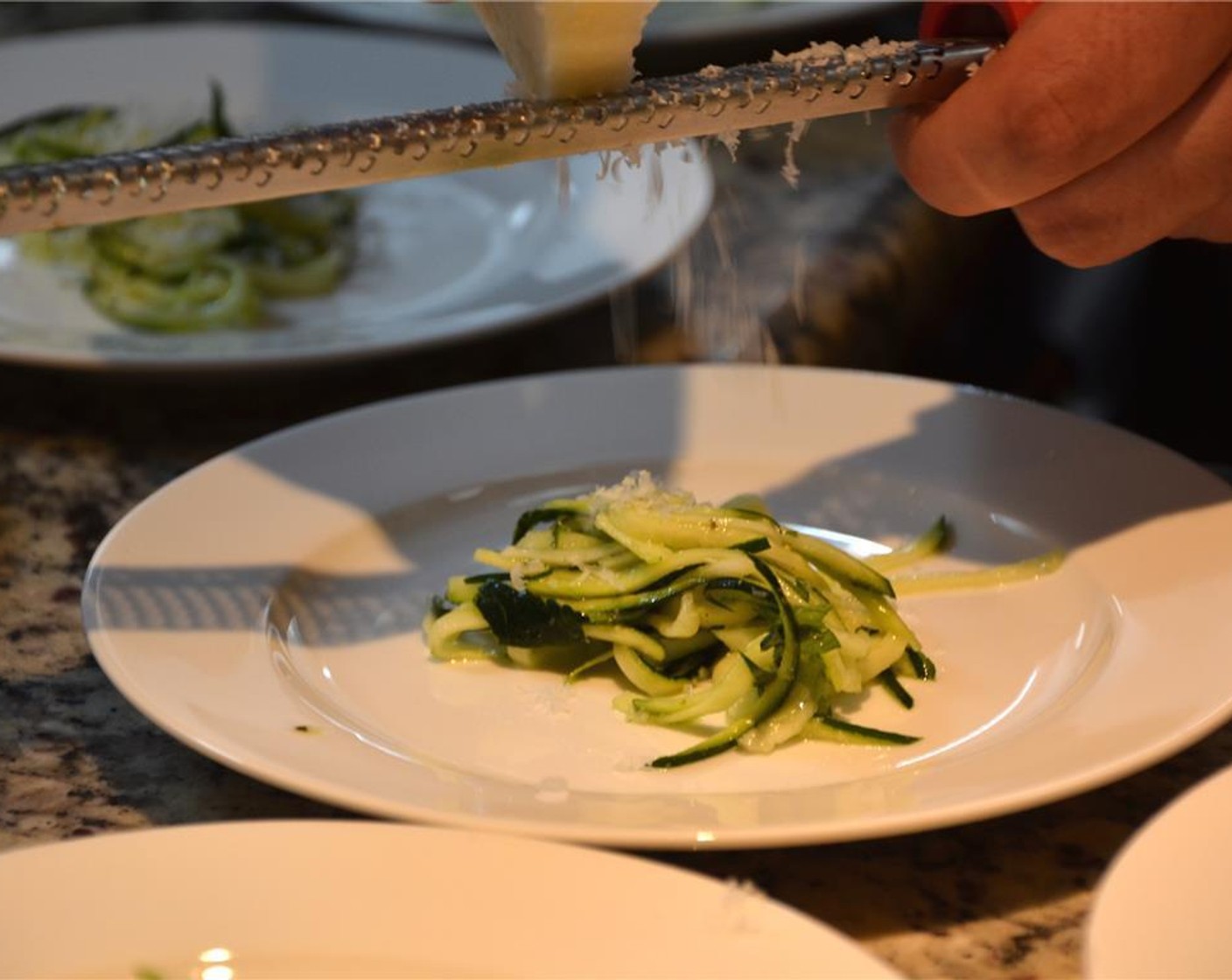 step 5 Transfer salad to serving dishes and top with remaining pecorino cheese. Serve immediately and enjoy!